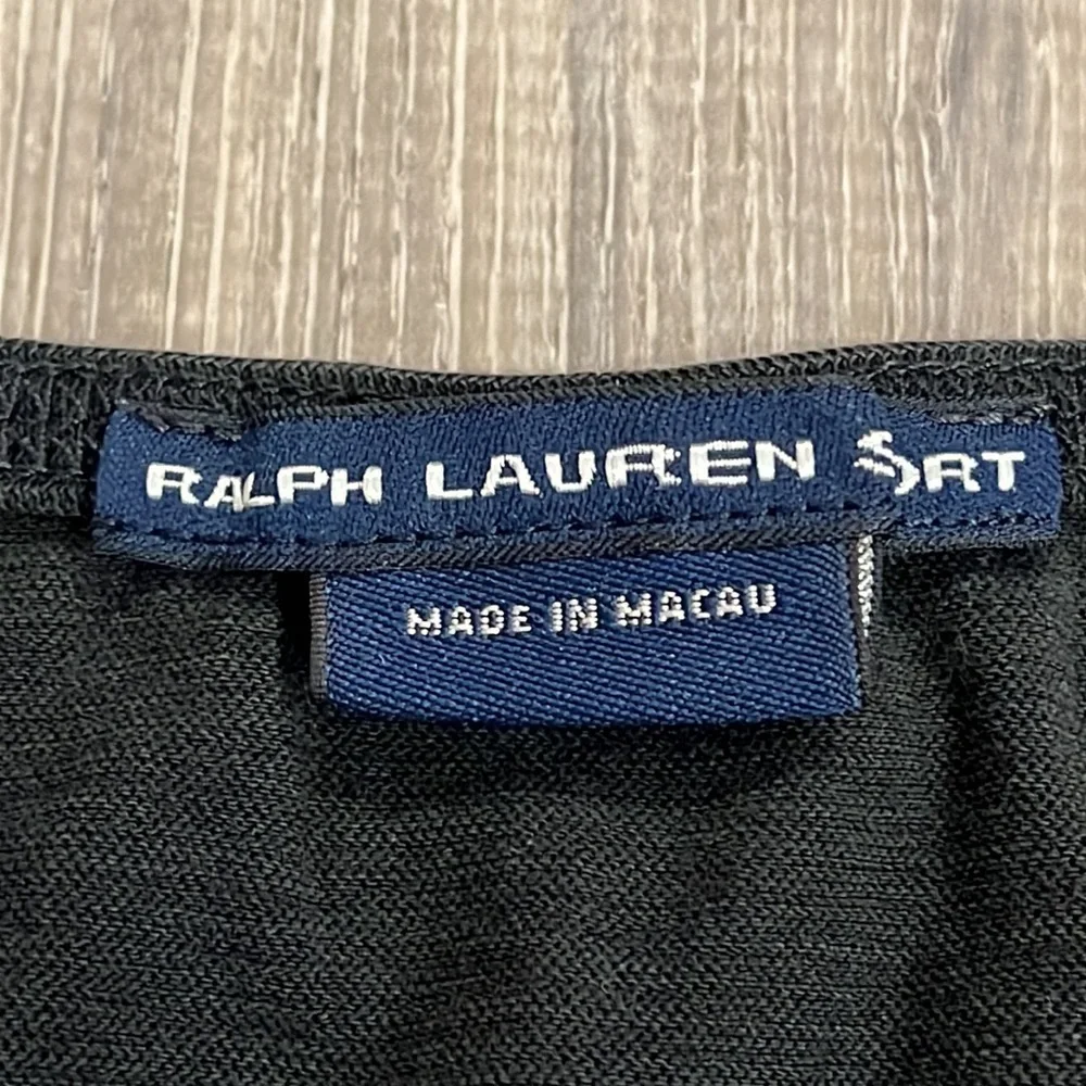 Y2K 2000’s Ralph Lauren Sport Textured Pique Cotton Tee Shirt Button Tab Sleeve
